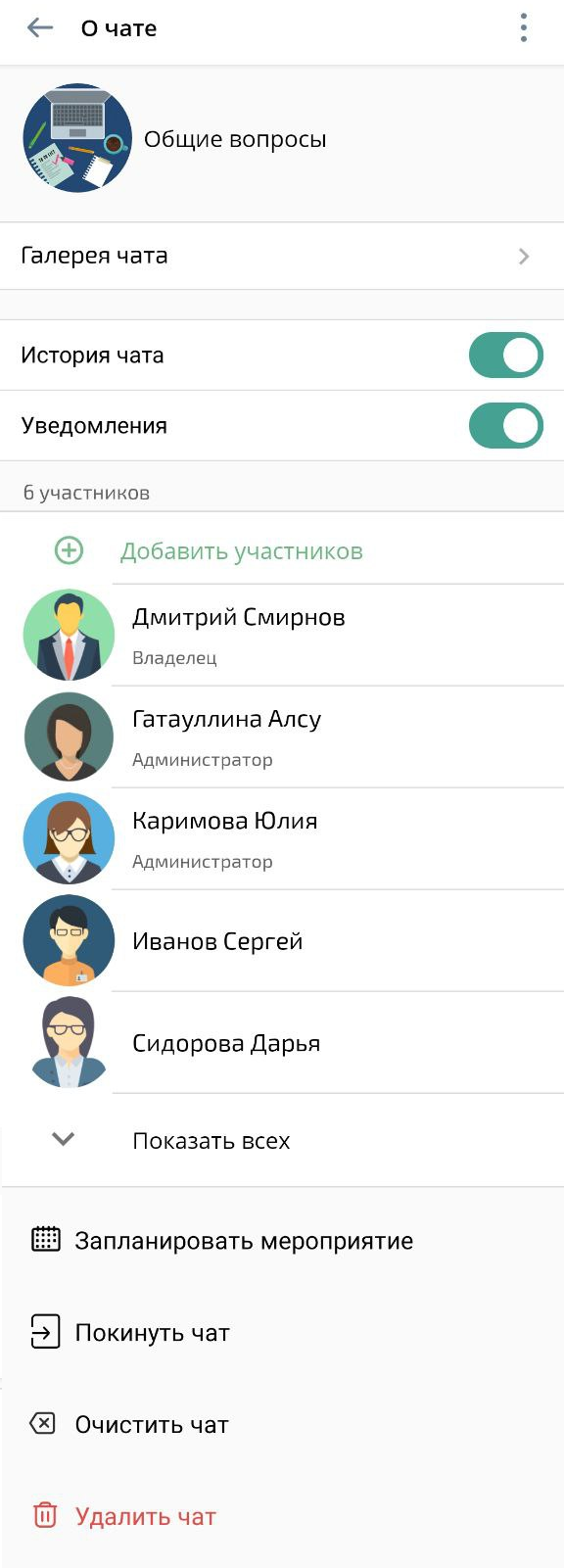 Участники группового чата