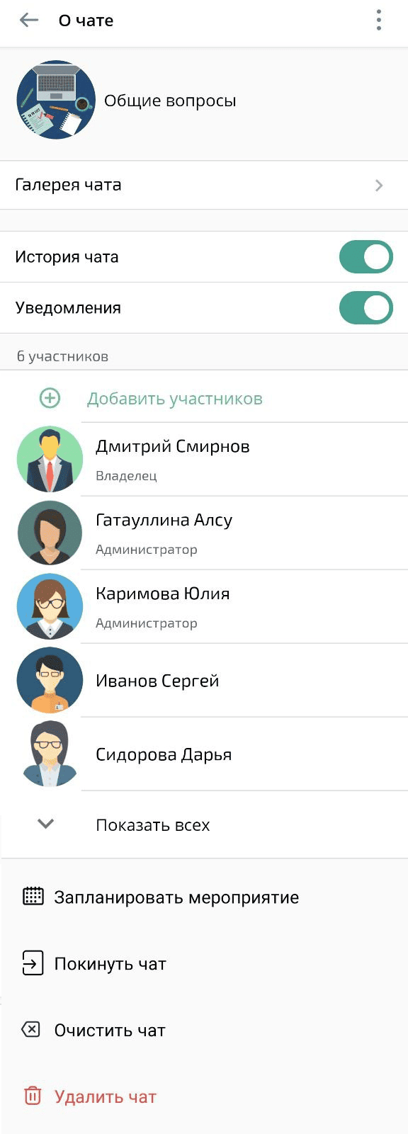 Участники группового чата