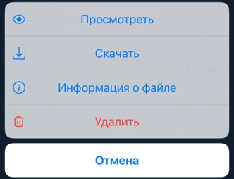 Контекстное меню файла мероприятия