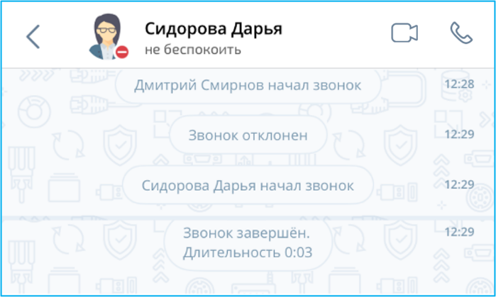 Звонок из чата