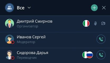 Выбранный язык трансляции