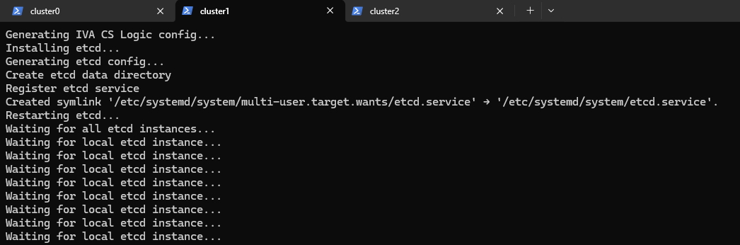 Ожидание сборки кластера