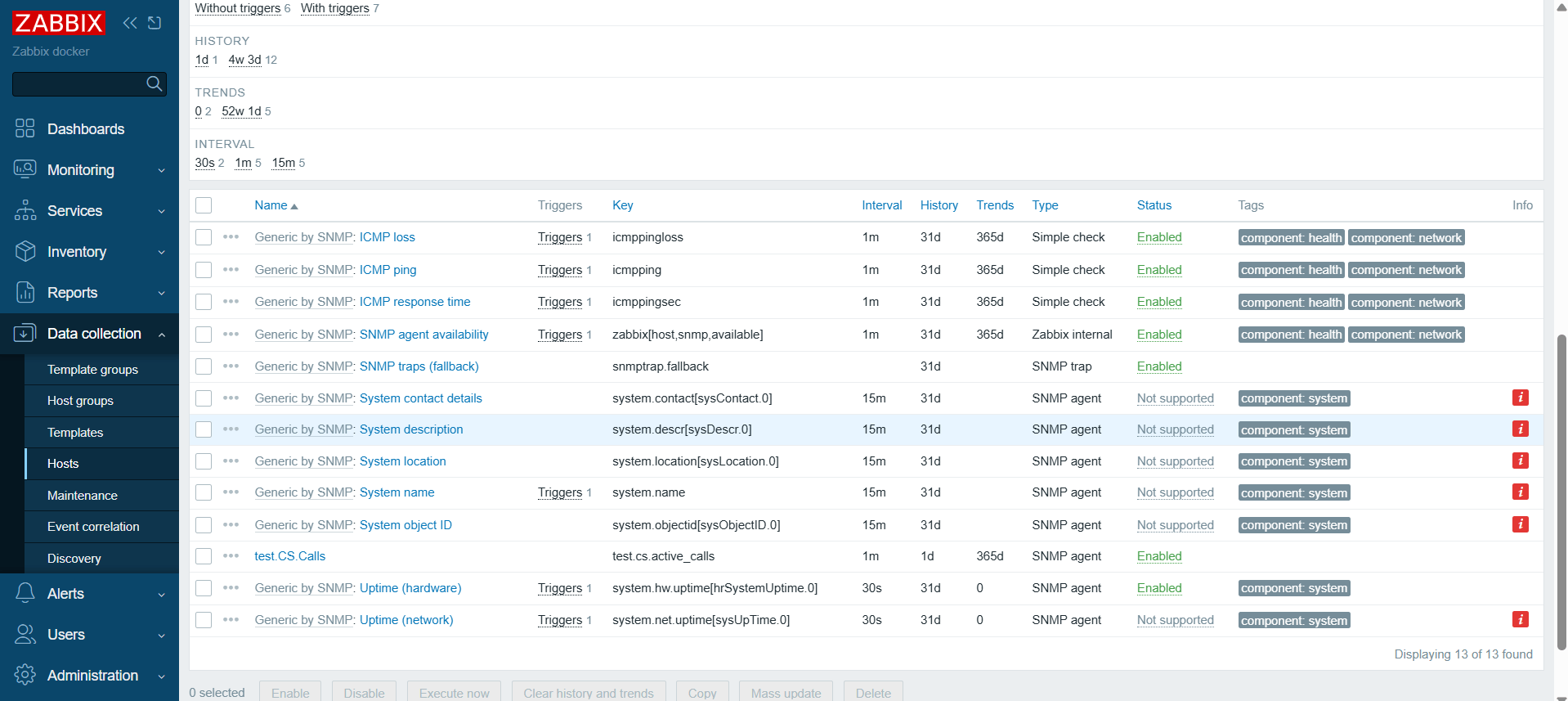 Элемент данных для уведомлений SNMP Trap