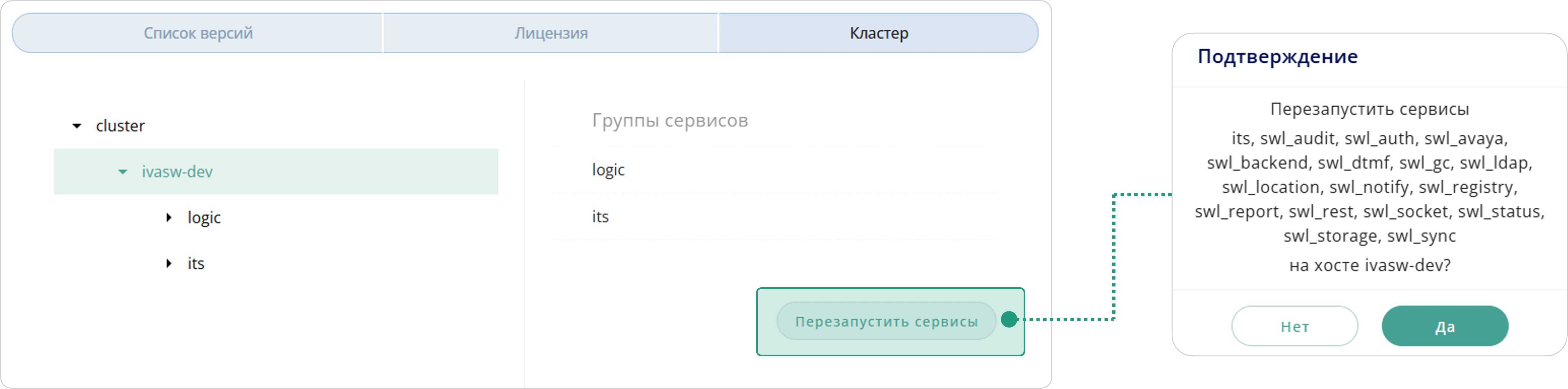 Перезапуск сервисов