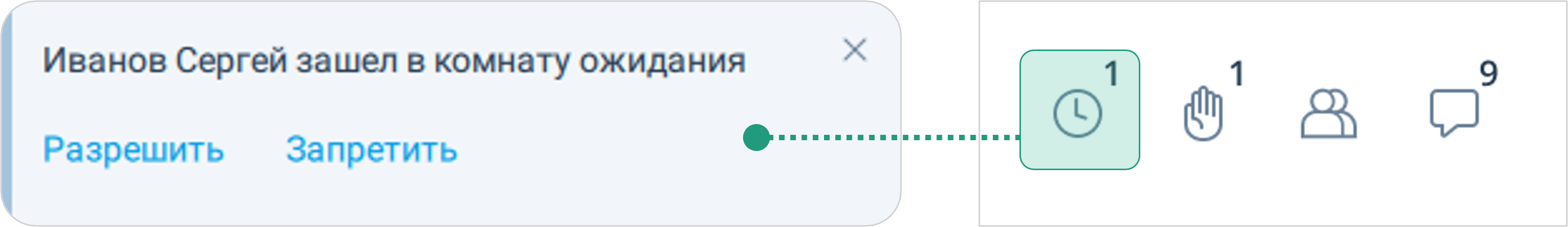 Оповещение о входе неприглашённого пользователя