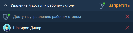 Отмена удаленного доступа со стороны владельца демонстрации