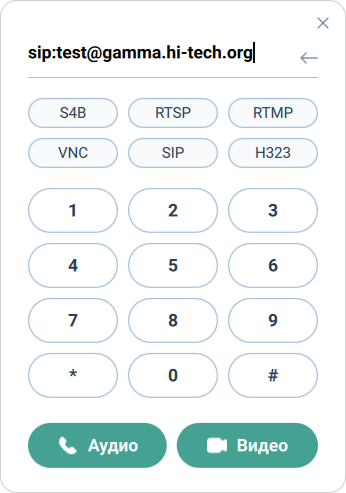 Окно набора номера