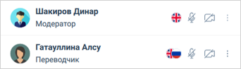 Выбранные языки трансляции