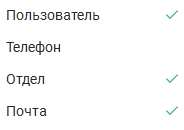 Отображение столбцов