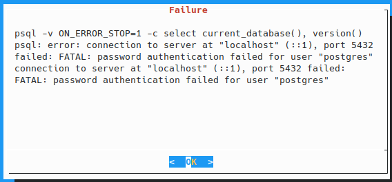 Ошибка при подключении к базе данных PostgreSQL