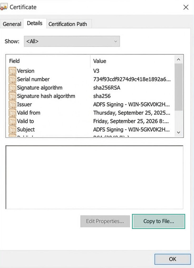 Экспорт сертификата