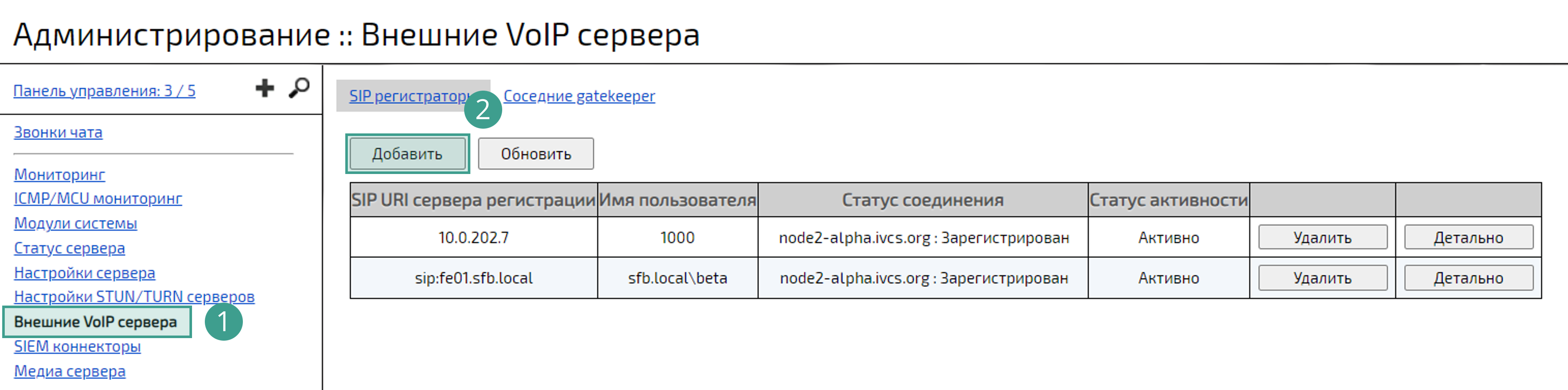 SIP регистраторы