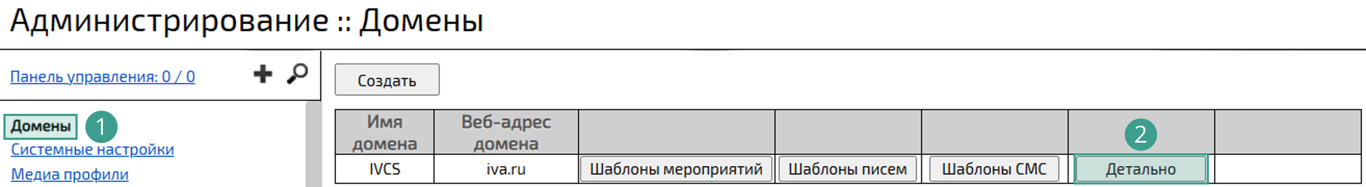 Список доменов