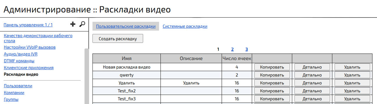 Раскладки видео