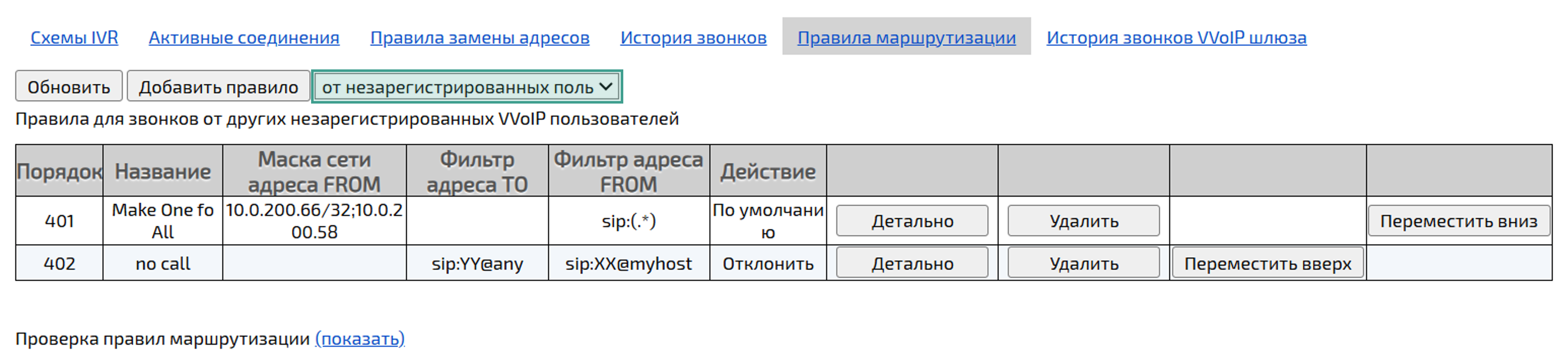 Правила маршрутизации