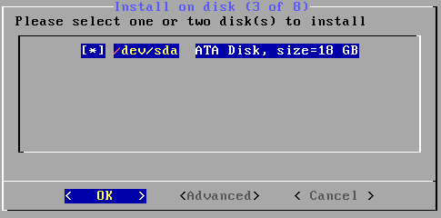 Выбор диска для установки