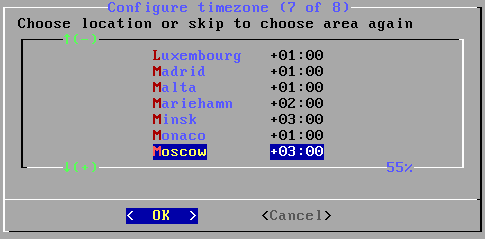 Перечень часовых поясов