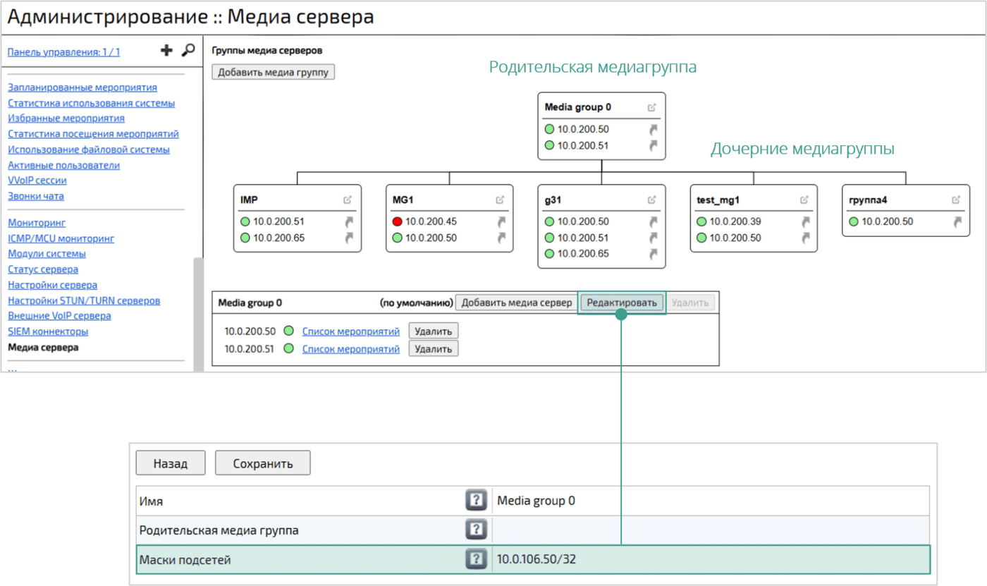 Настройка масок подсетей