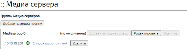 Группы медиасерверов