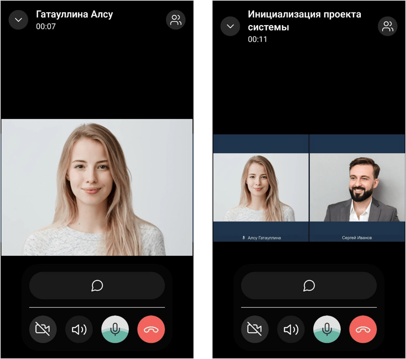 Рабочая область звонка