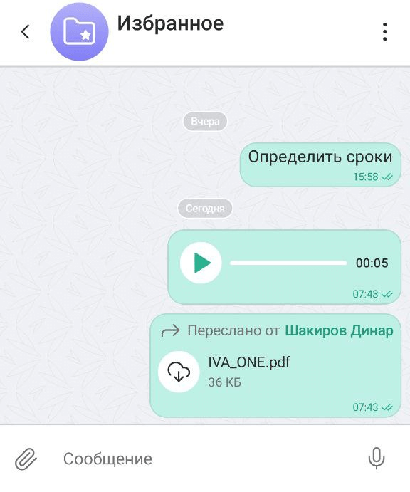 Чат Избранное