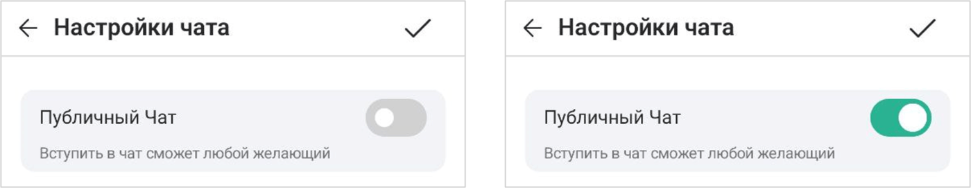 Включить / выключить публичный чат