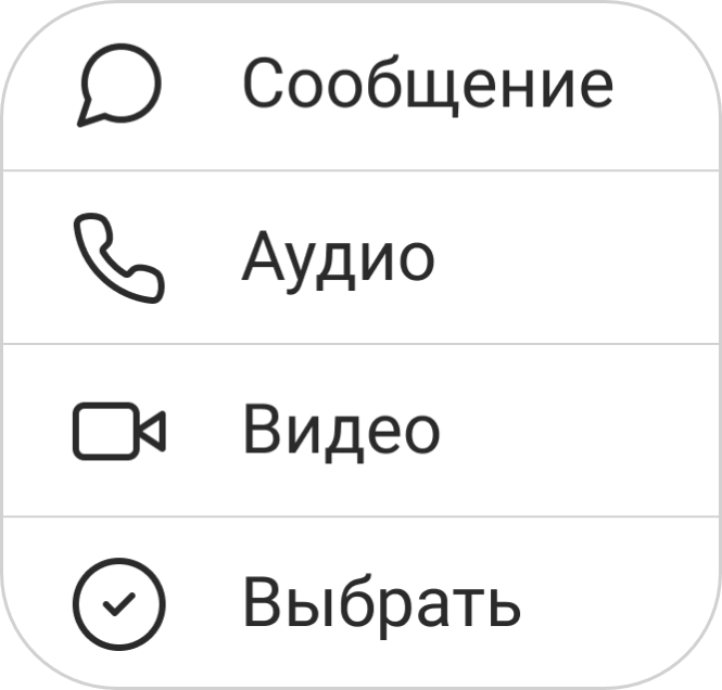 Контекстное меню контакта