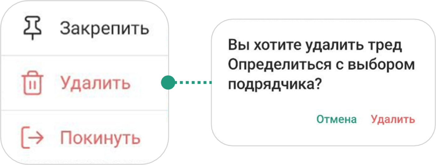 Удалить тред