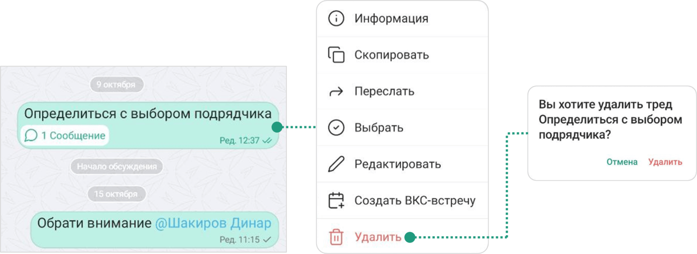 Удалить тред