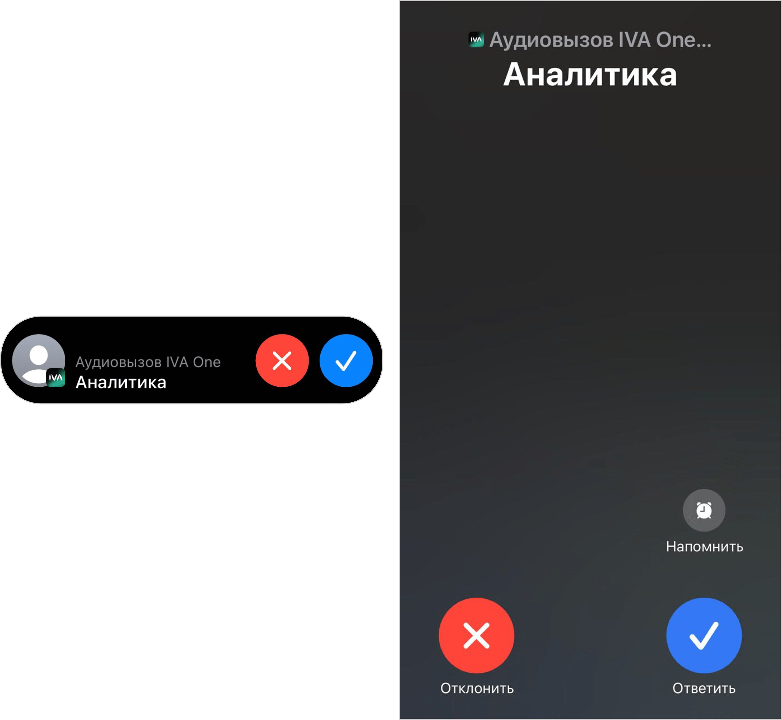 Уведомление о входящем вызове
