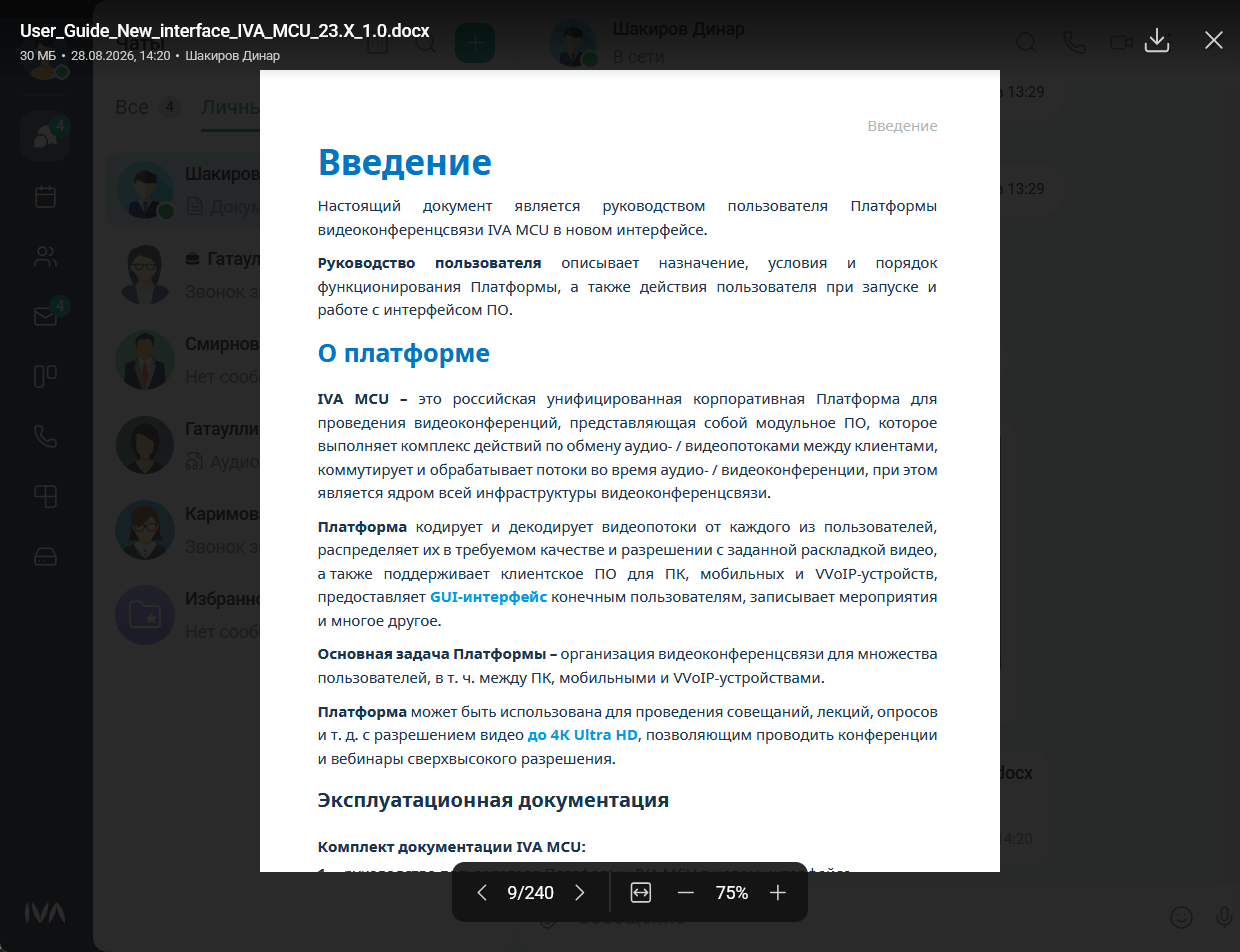 Предпросмотр текстового документа в формате PDF