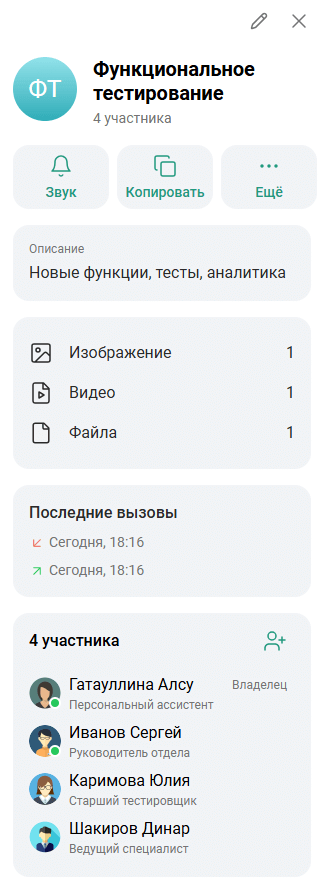 Профиль группового чата