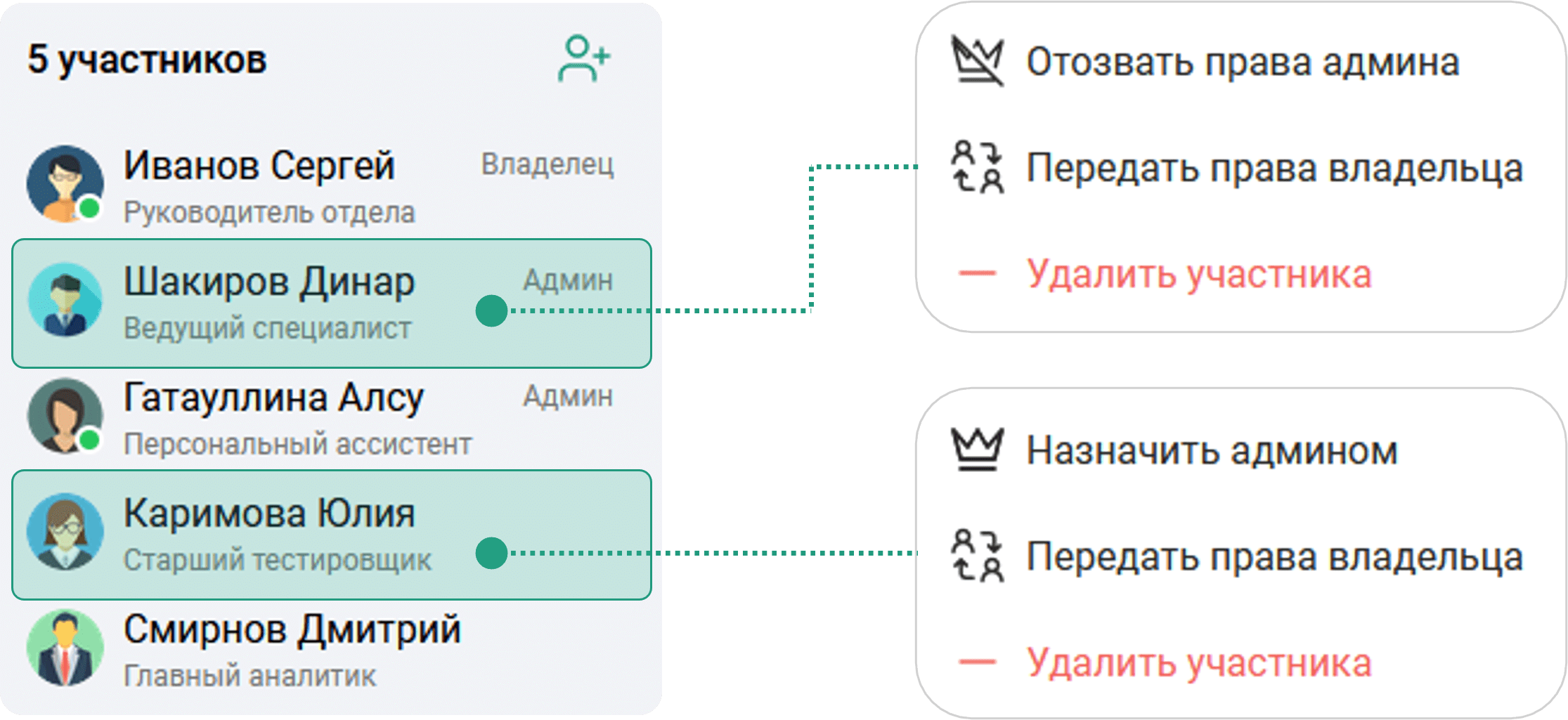 Установить права