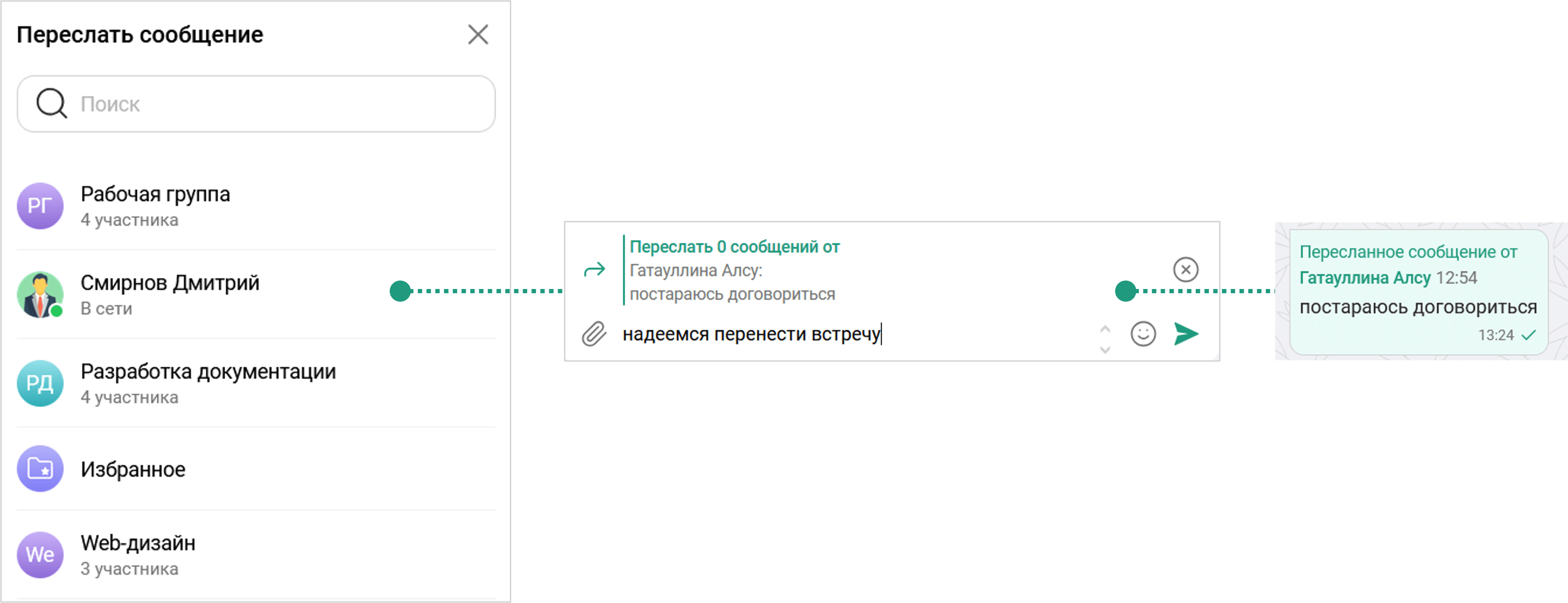 Переслать сообщение