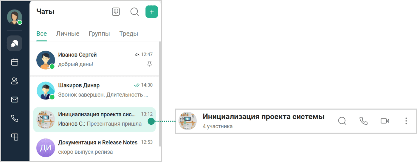 Звонок из чата