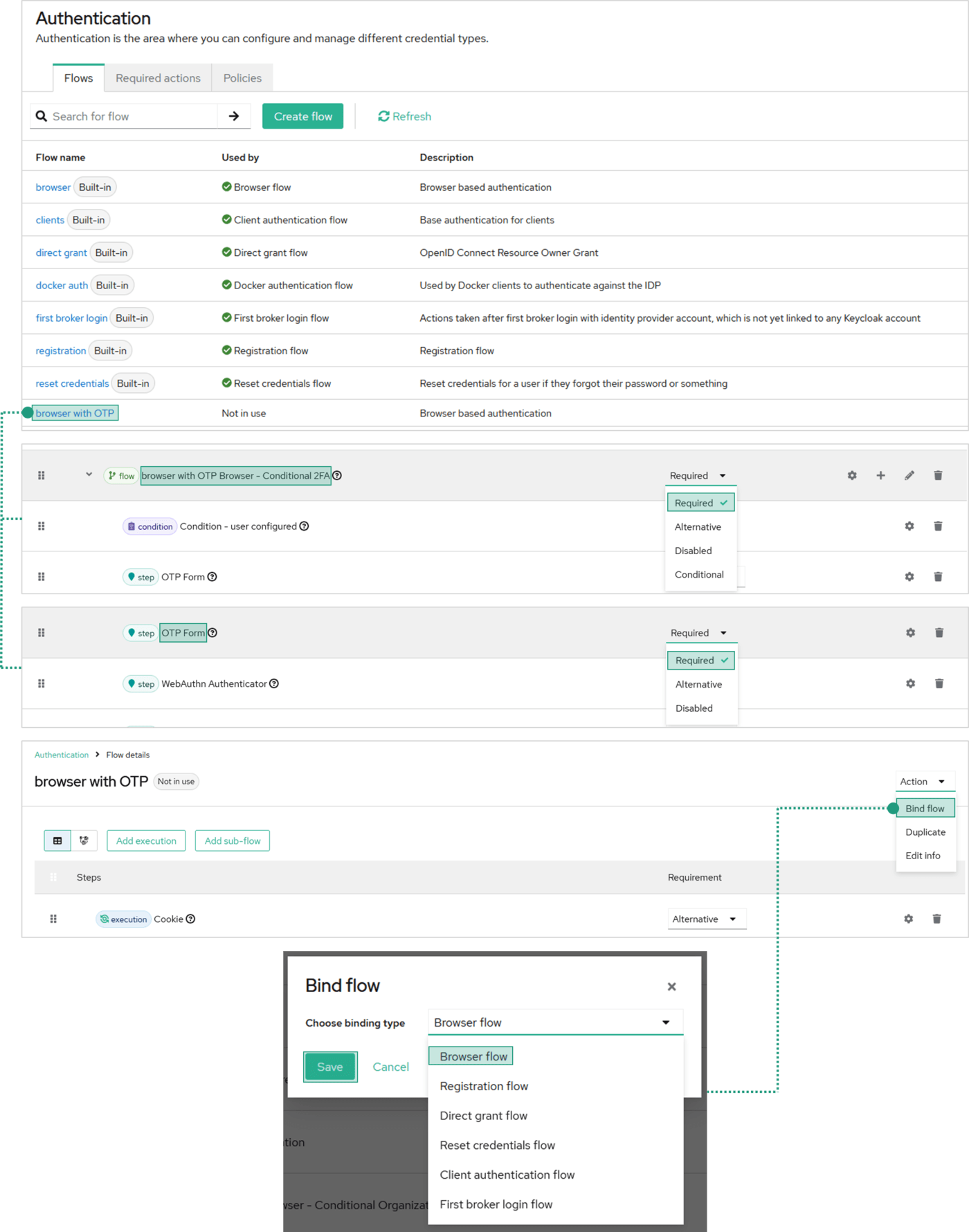 Настройки сценариев
