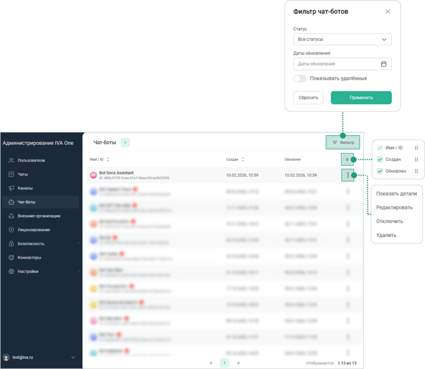 Раздел каналы