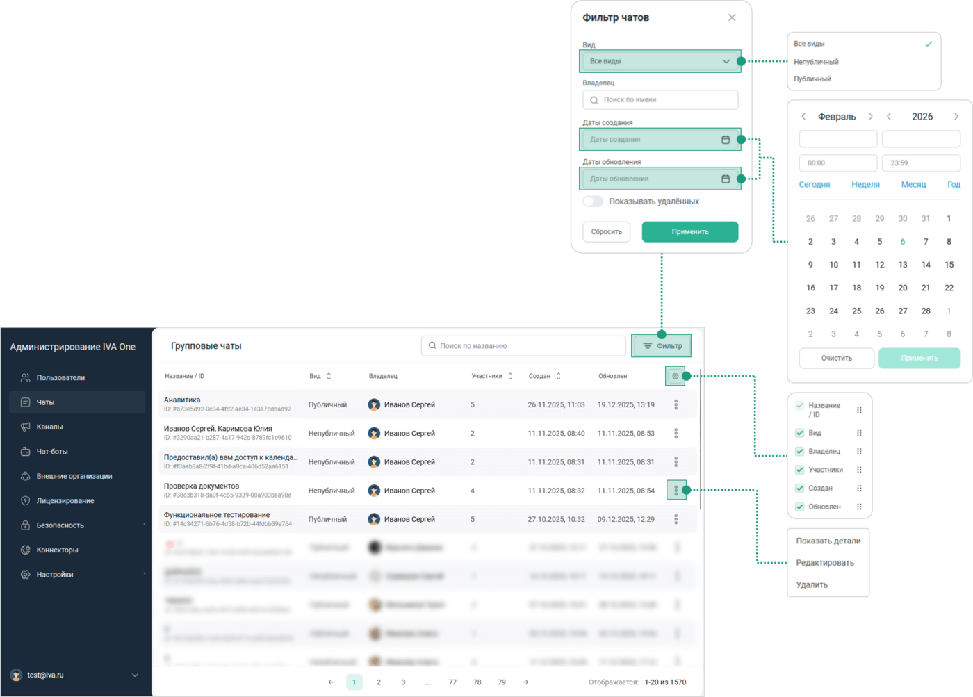Раздел Чаты