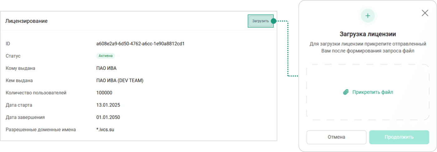 Загрузка лицензии