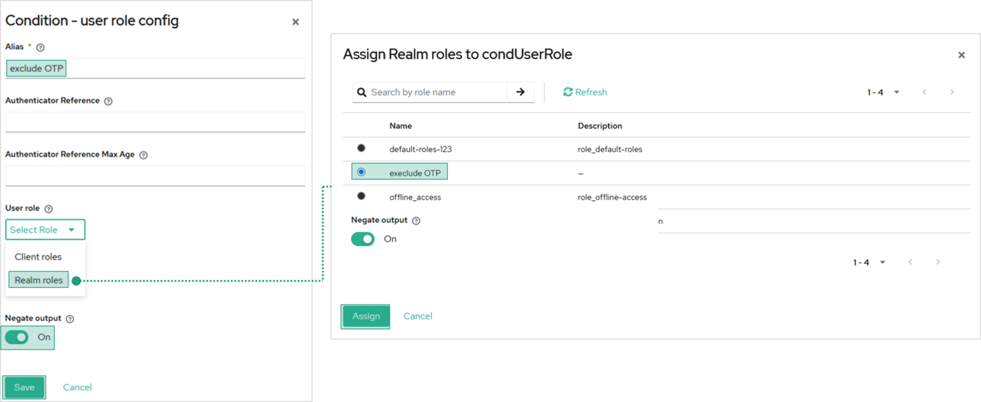 Настройка условий