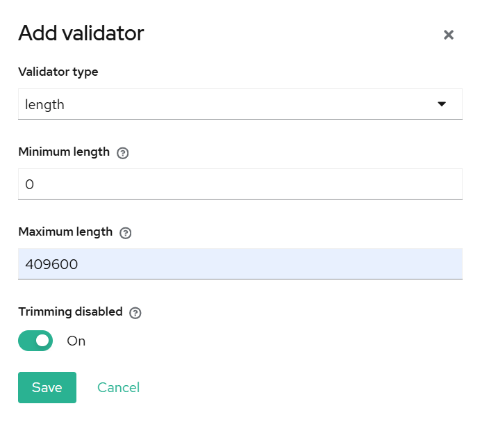 Добавление валидатора