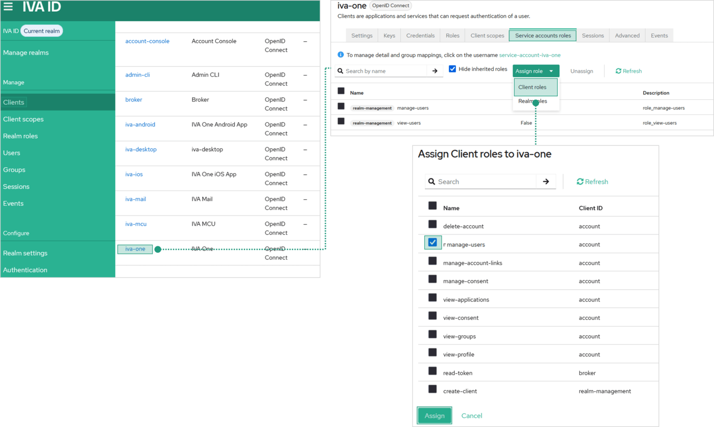 Добавление роли manage-users