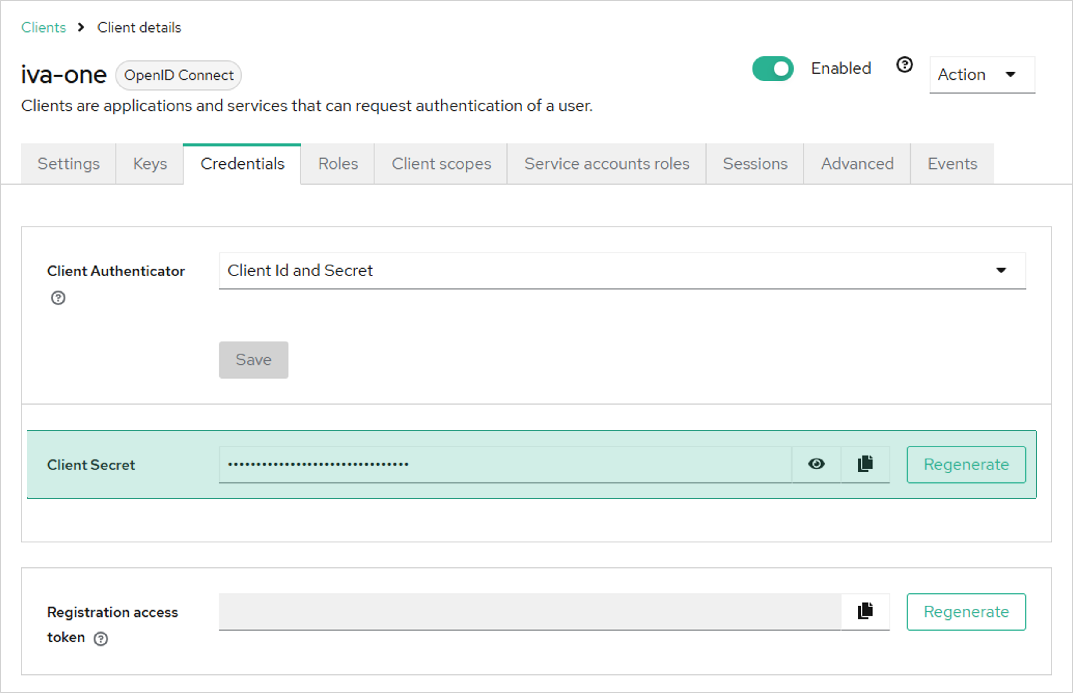 Новый секрет клиента