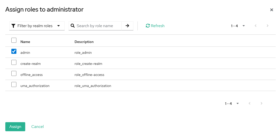 Выбор роли админа