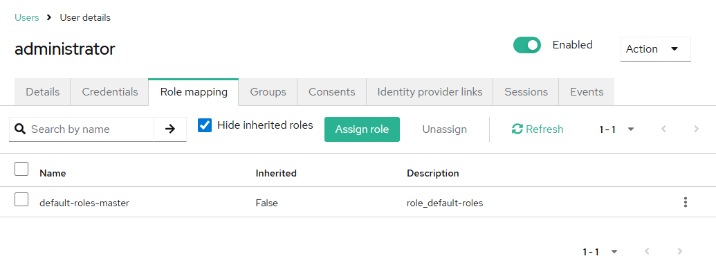 Вкладка Role mapping