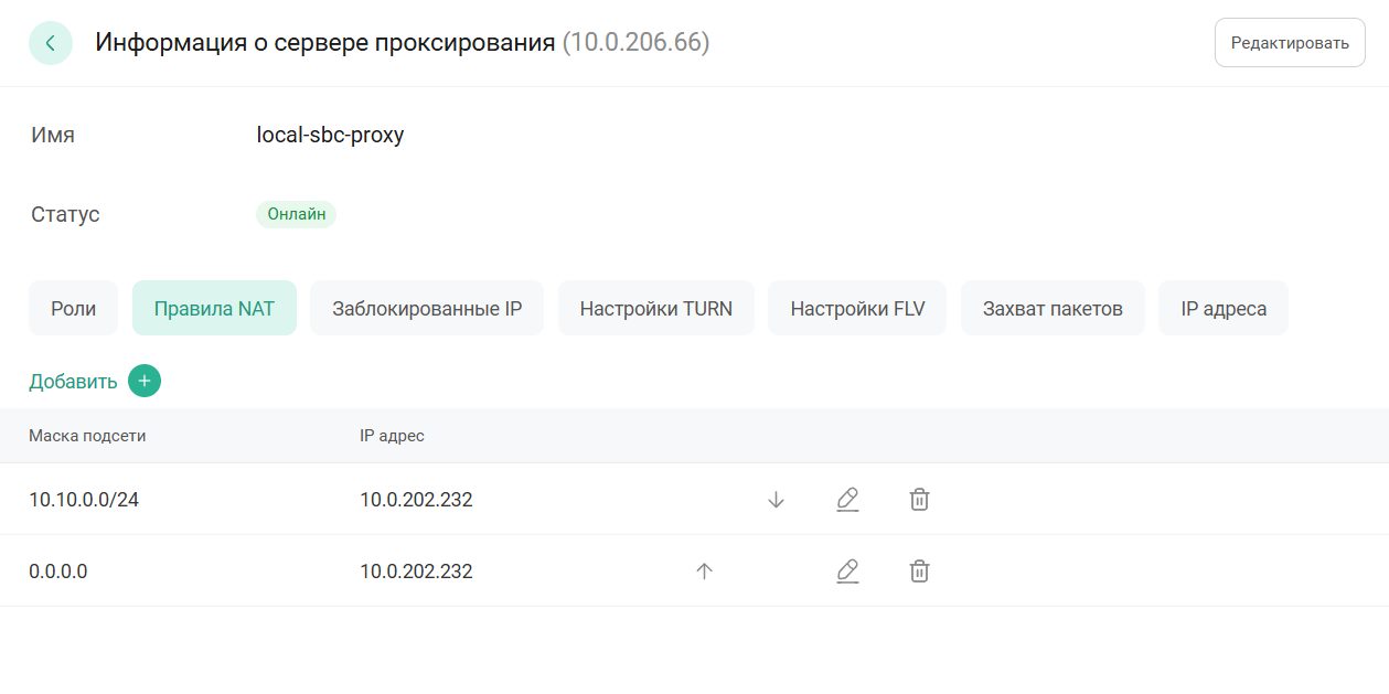 Правила NAT