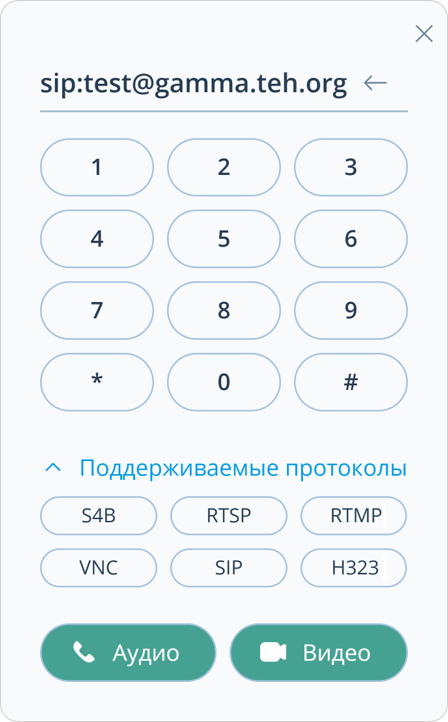 Окно набора номера