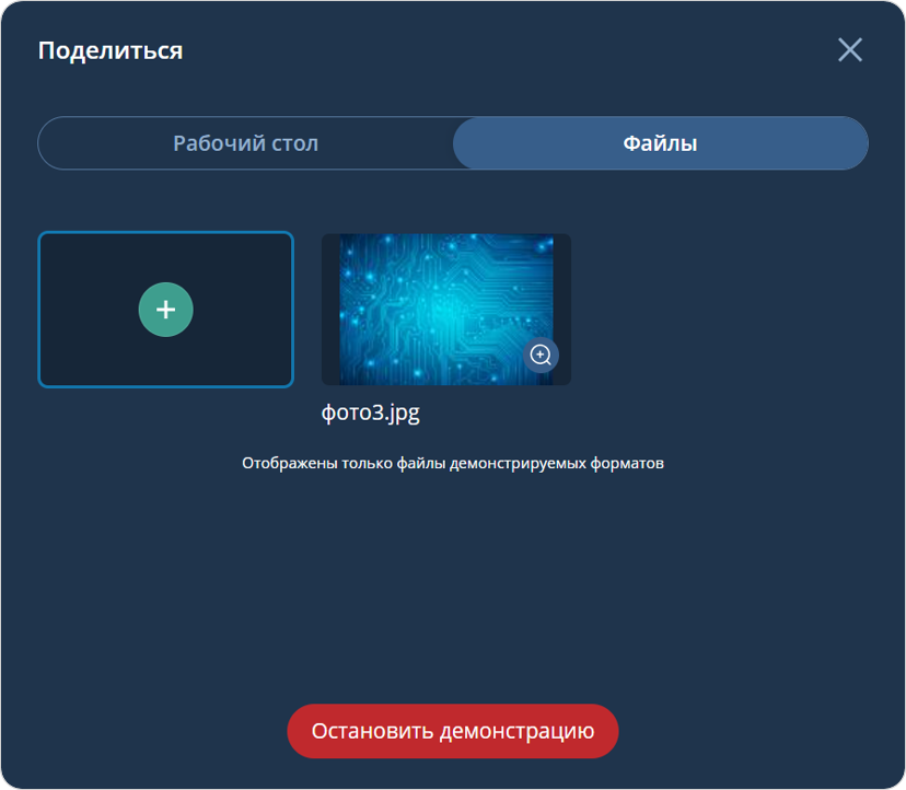 Остановка демонстрации