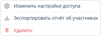 Дополнительные действия с завершенным мероприятием