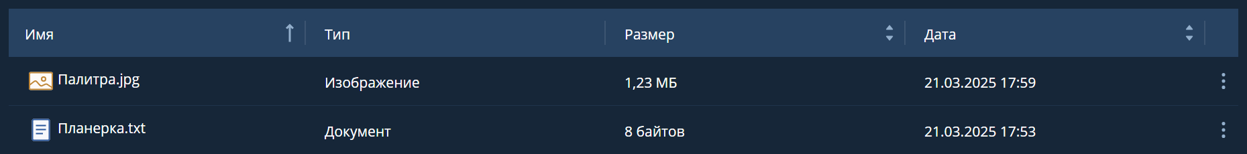 Список файлов